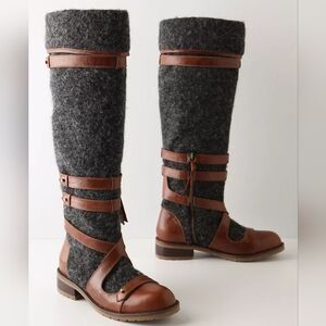 NWOT Anthropologie Schuler & Sons Women's Wool Leather Aldershot Boots - Sz 8.5B